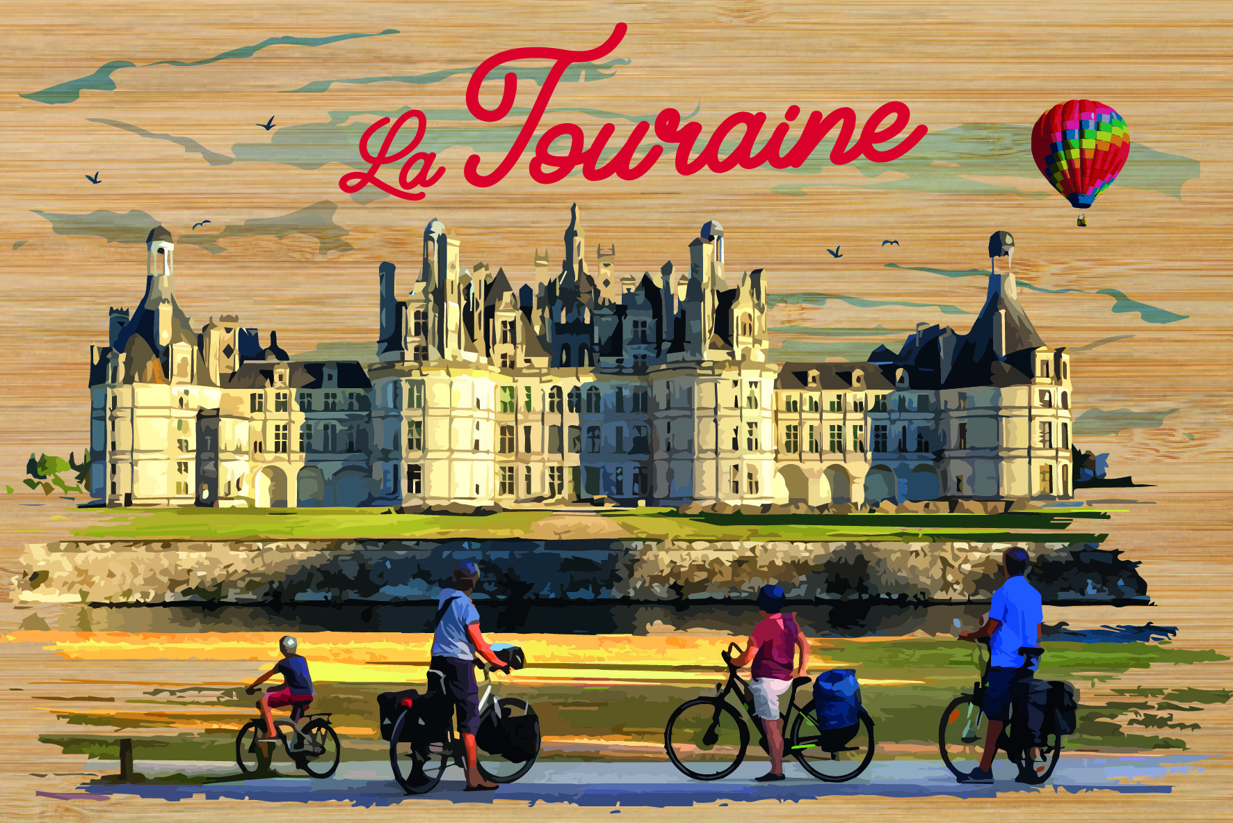 LOT DE 10 CARTES - CHAMBORD À VÉLO