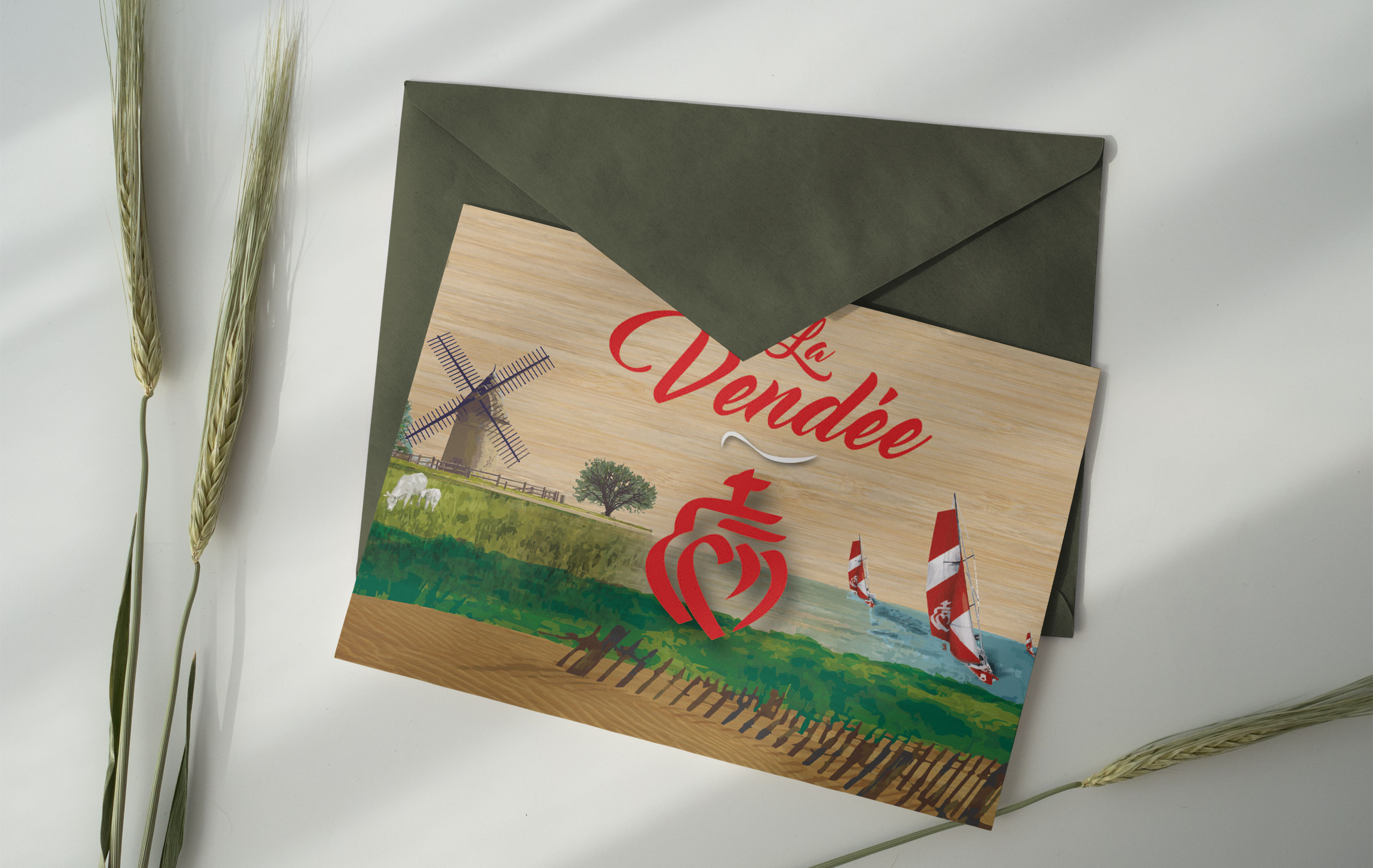 carte postale bois paysage vendee