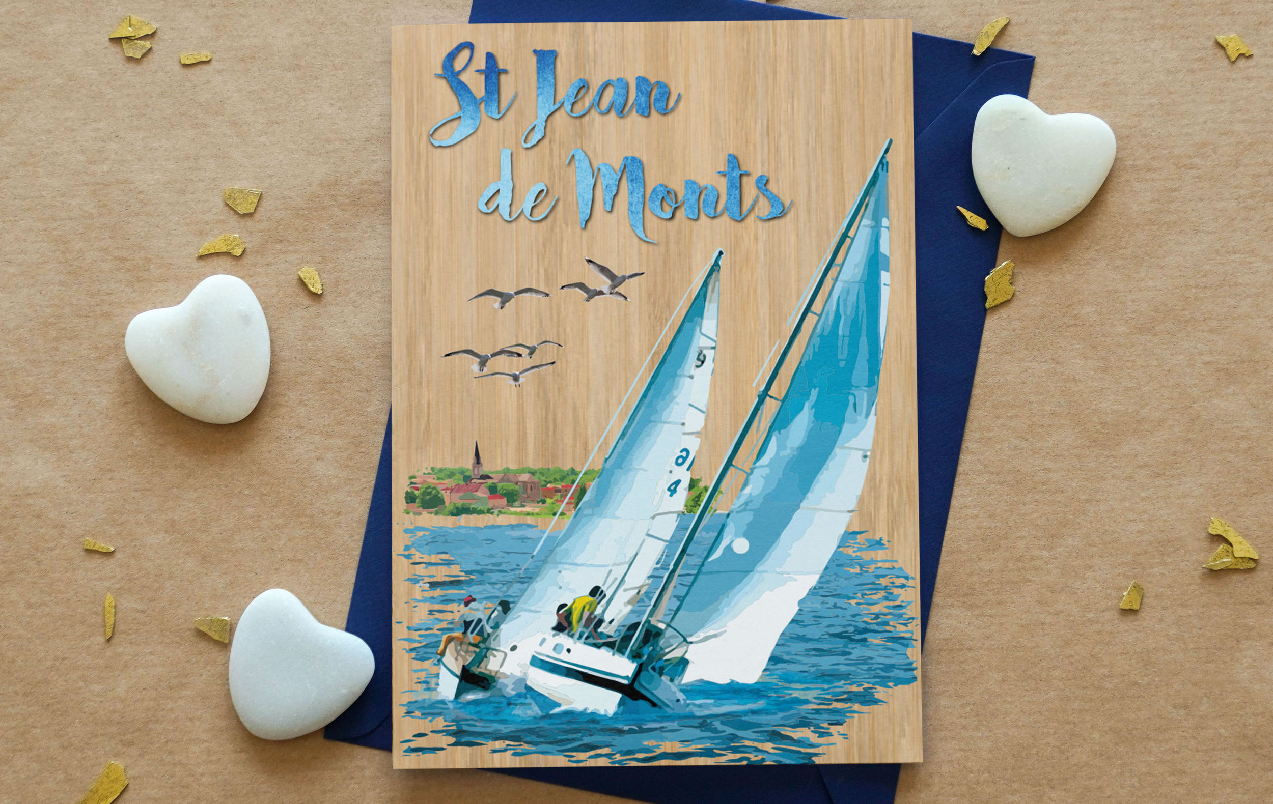 carte postale bois grands voiliers
