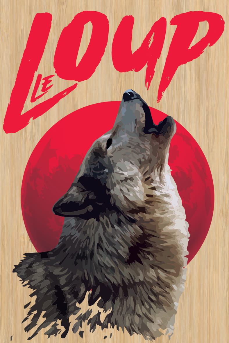 carte postale bois loup