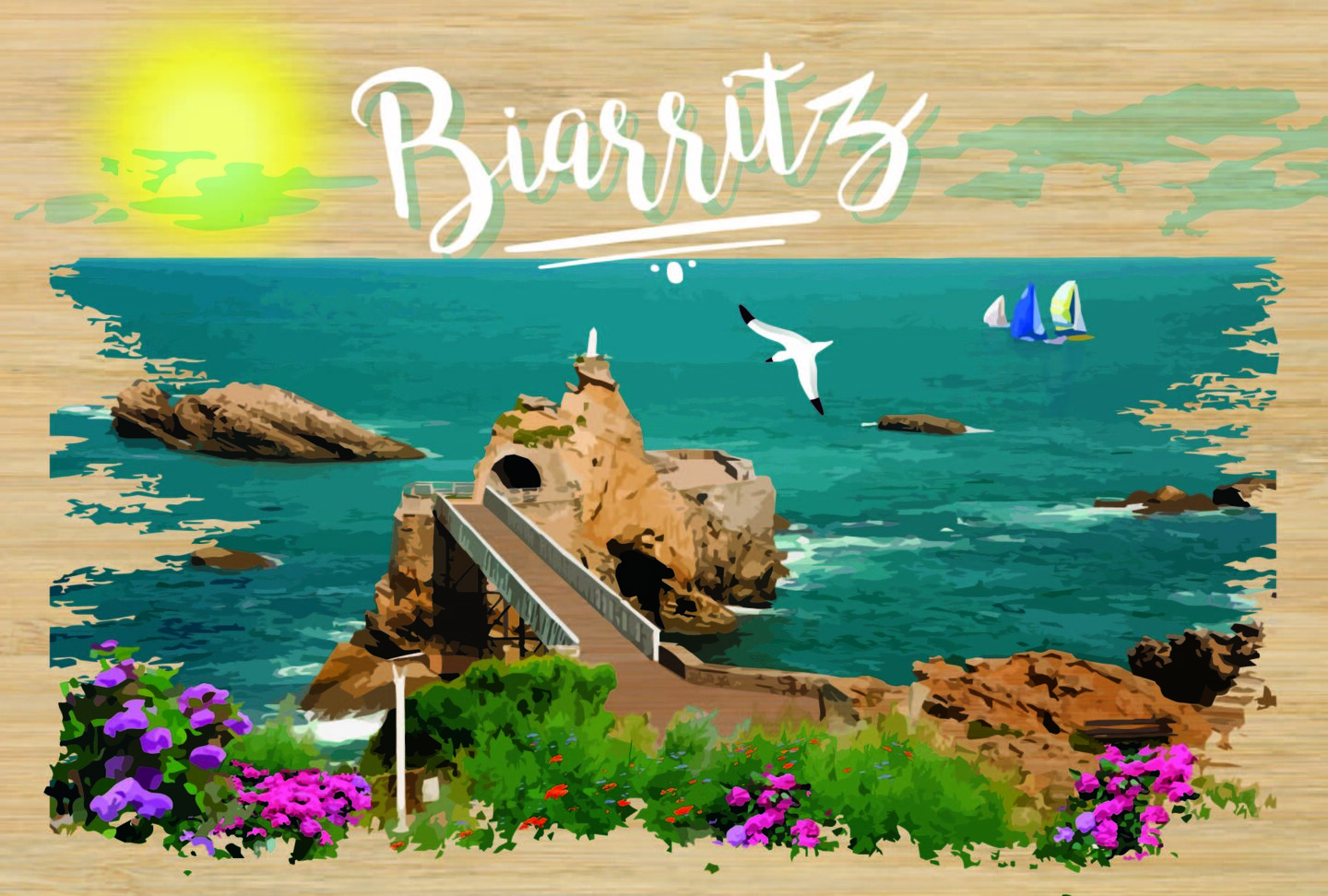 LOT DE 10 CARTES - BIARRITZ - PAYS BASQUE - GRAPHIC WOOD