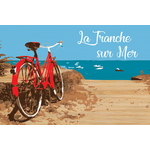 carte postale bois vélo plage