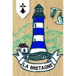 carte postale bois phare Bretagne