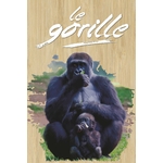 carte postale en bois gorille