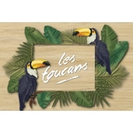 carte postale en bois toucans