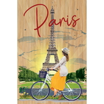 carte postale bois Tour Eiffel