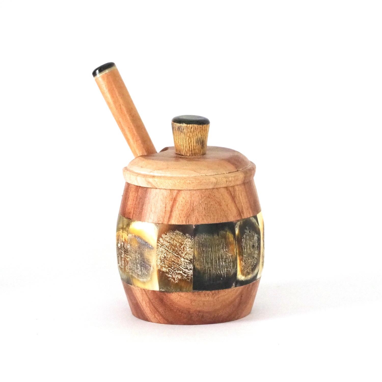 Sucrier en bois et corne de boeuf - atelier calla