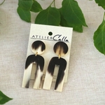 Boucles d'oreilles Makaya en corne de boeuf - atelier calla