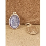 médaille vierge Strasbourg bleu clair 17mm Argentée