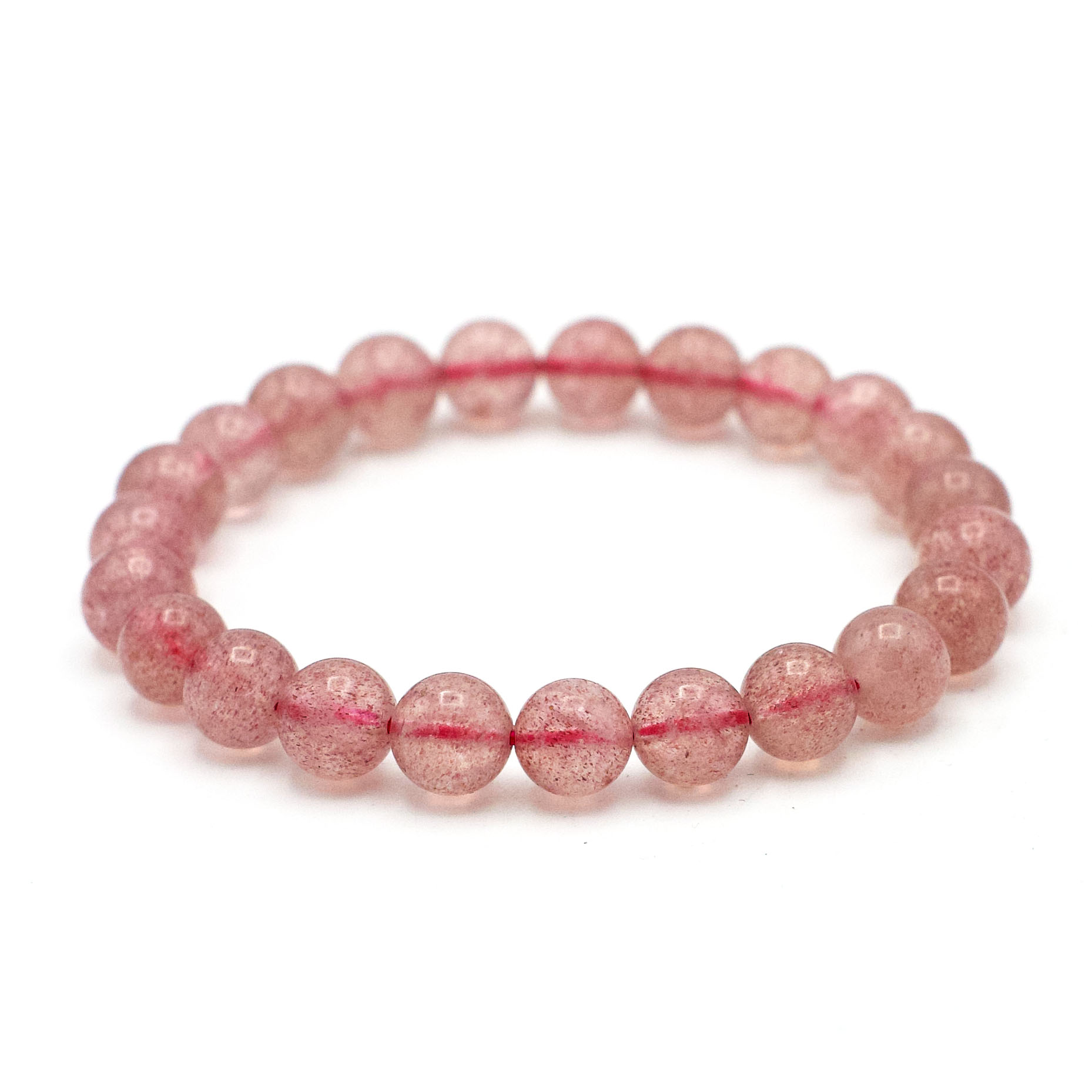 Bracelet élastique en Quartz Fraise de 8 mm – boutique bohème