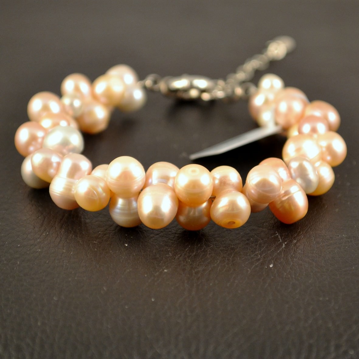 Bracelet perle d'eau douce "ronde jumelle croisée" rose - Bracelet