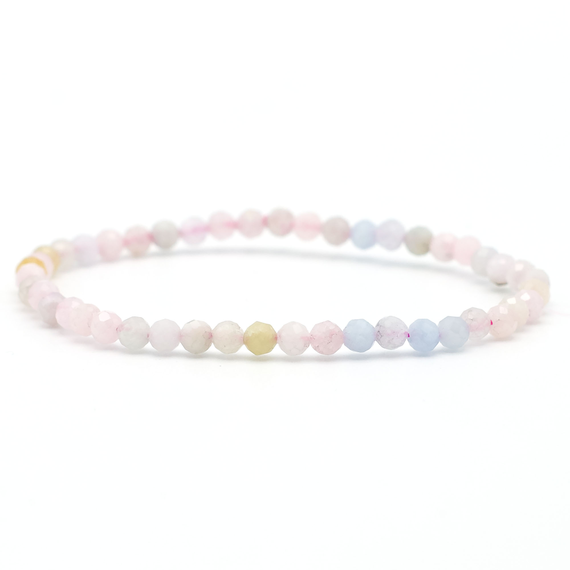 F ronde 4 mm 1 bracelet en pierre naturelle de béryl morganite