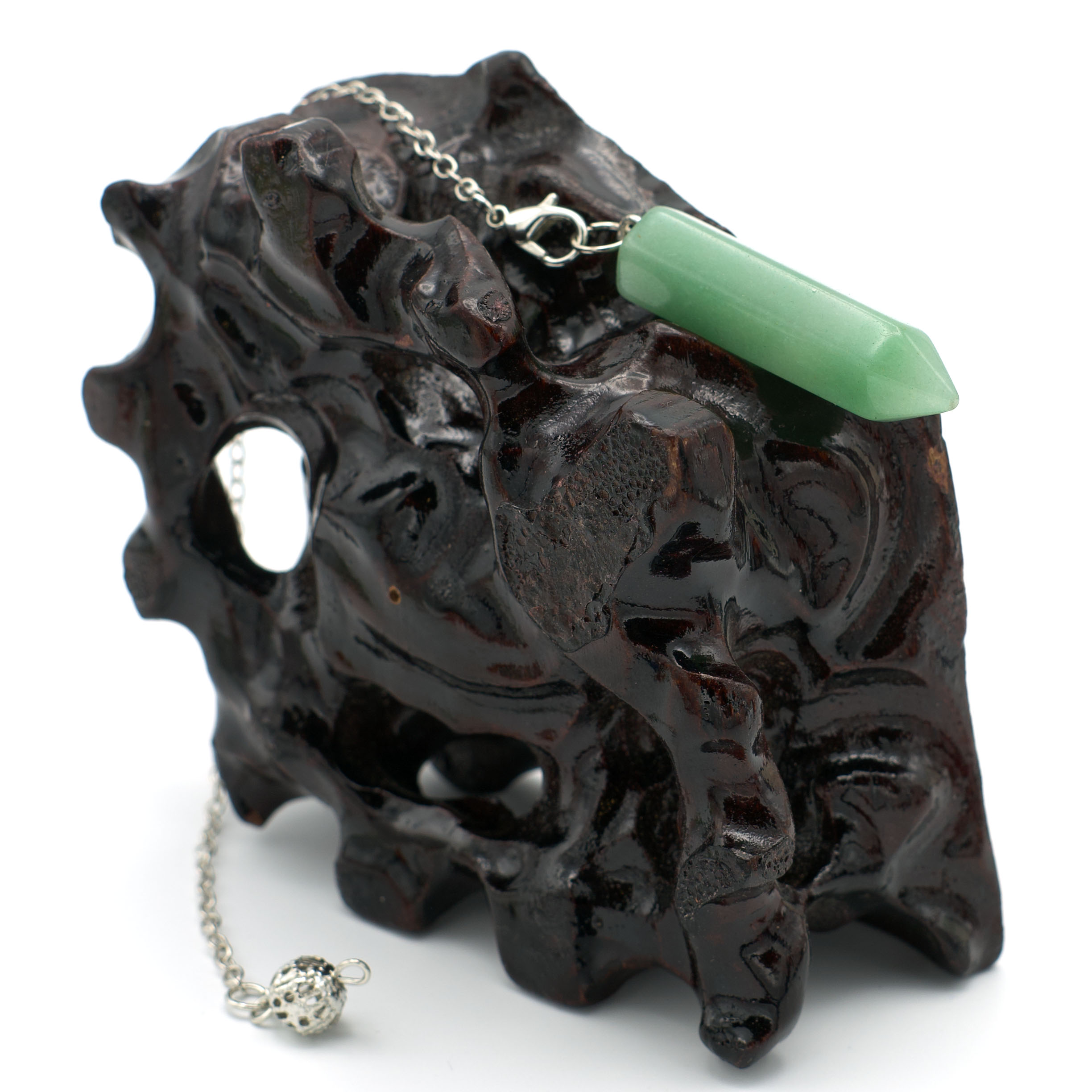 Collier Double Tour En Pierre Naturelle Aventurine Verte, Fait Main Avec Boîte