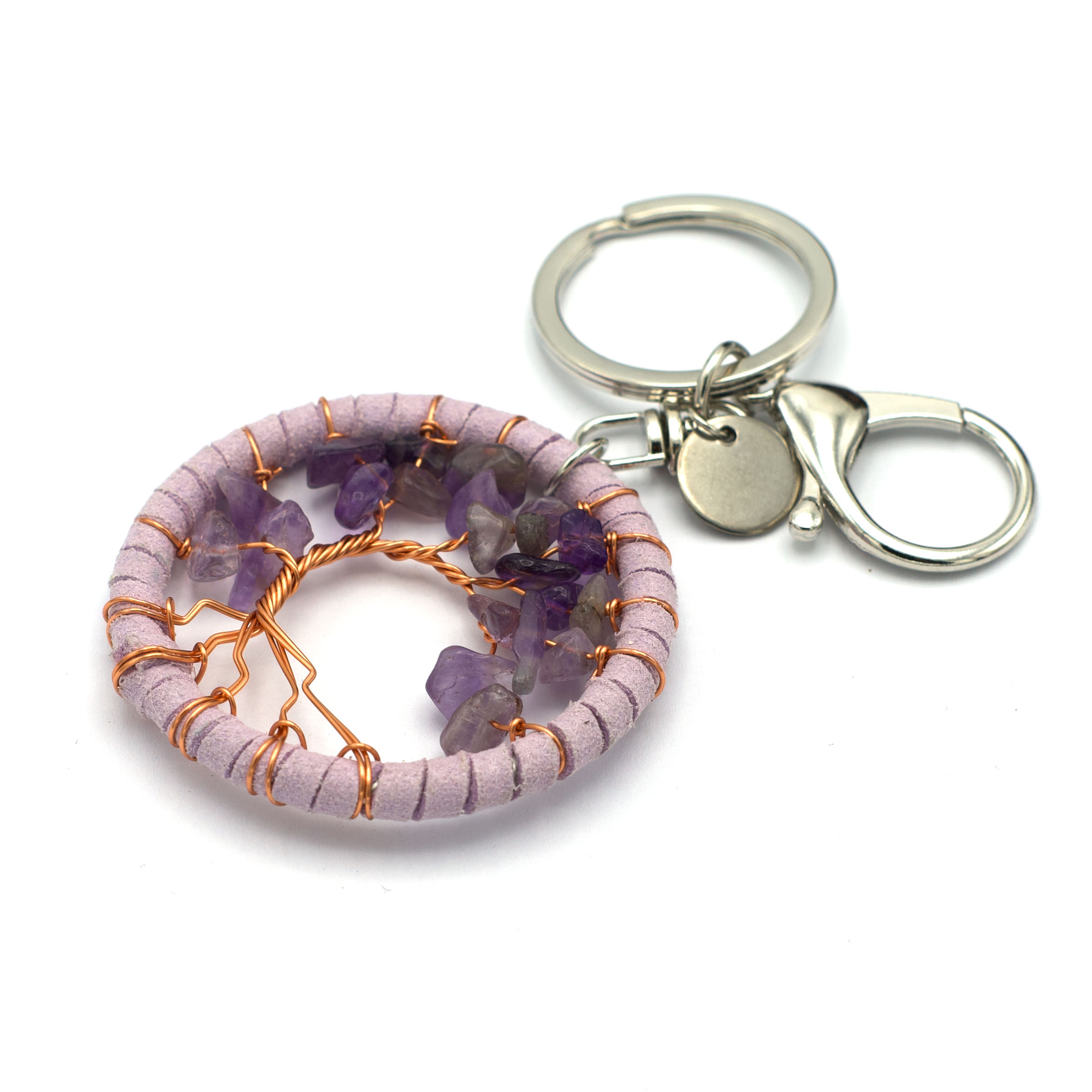 Porte clef Cristal de roche pierre brute