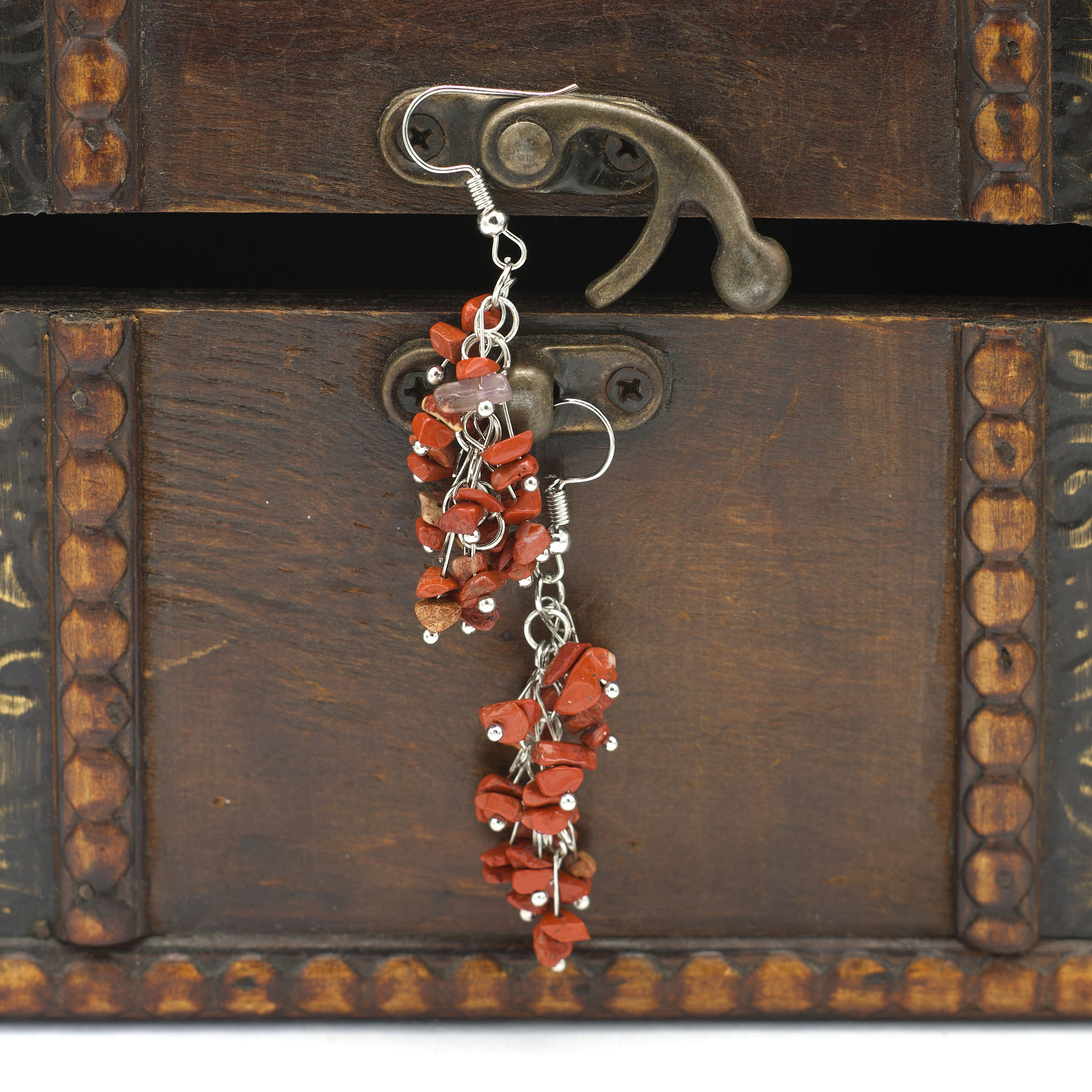 Boucles d'oreilles Diana Crystal Flower en doré et rose poudré Day&Eve