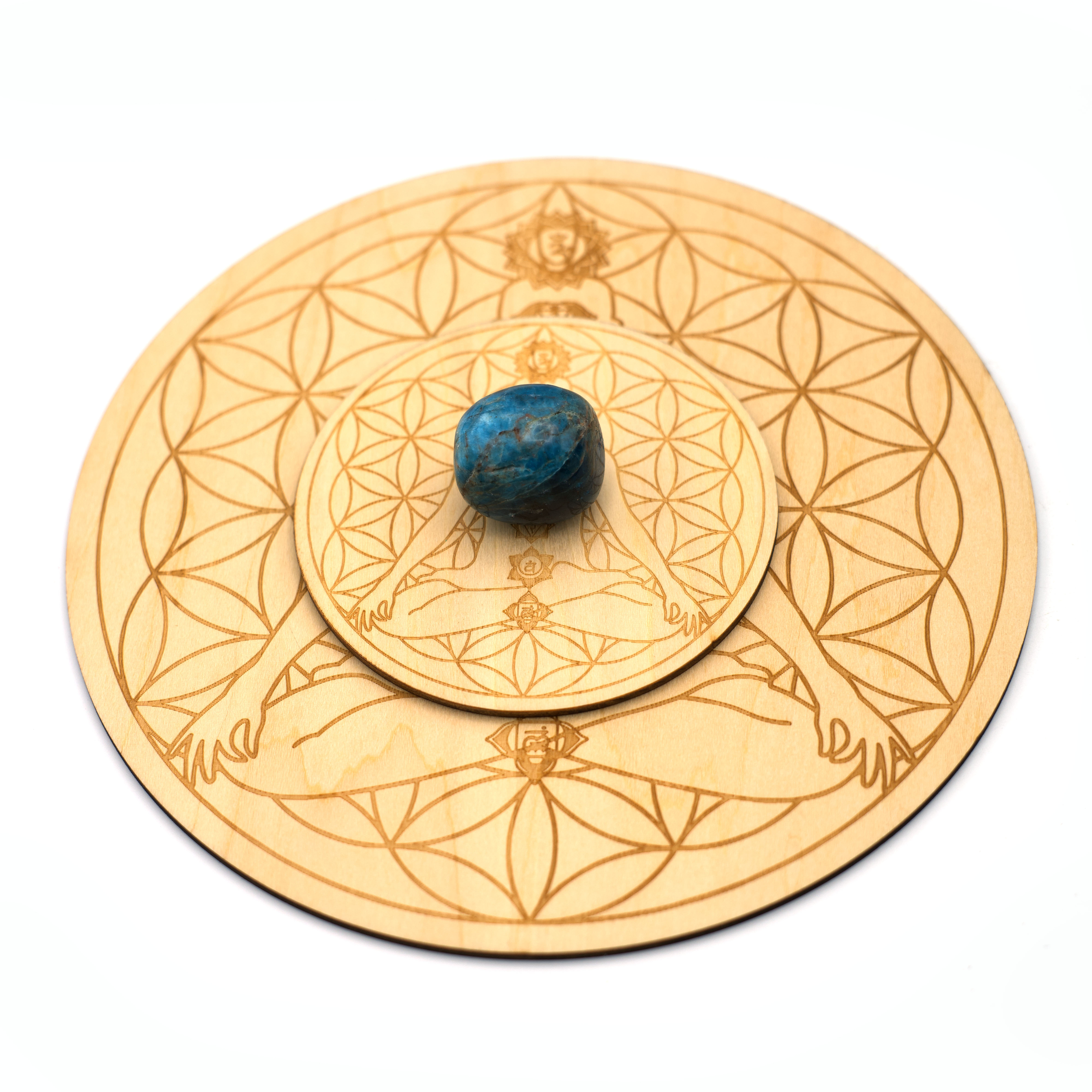 Plaque De Rechargement Sélénite Et Fleur De Vie - Energies Des Pierres