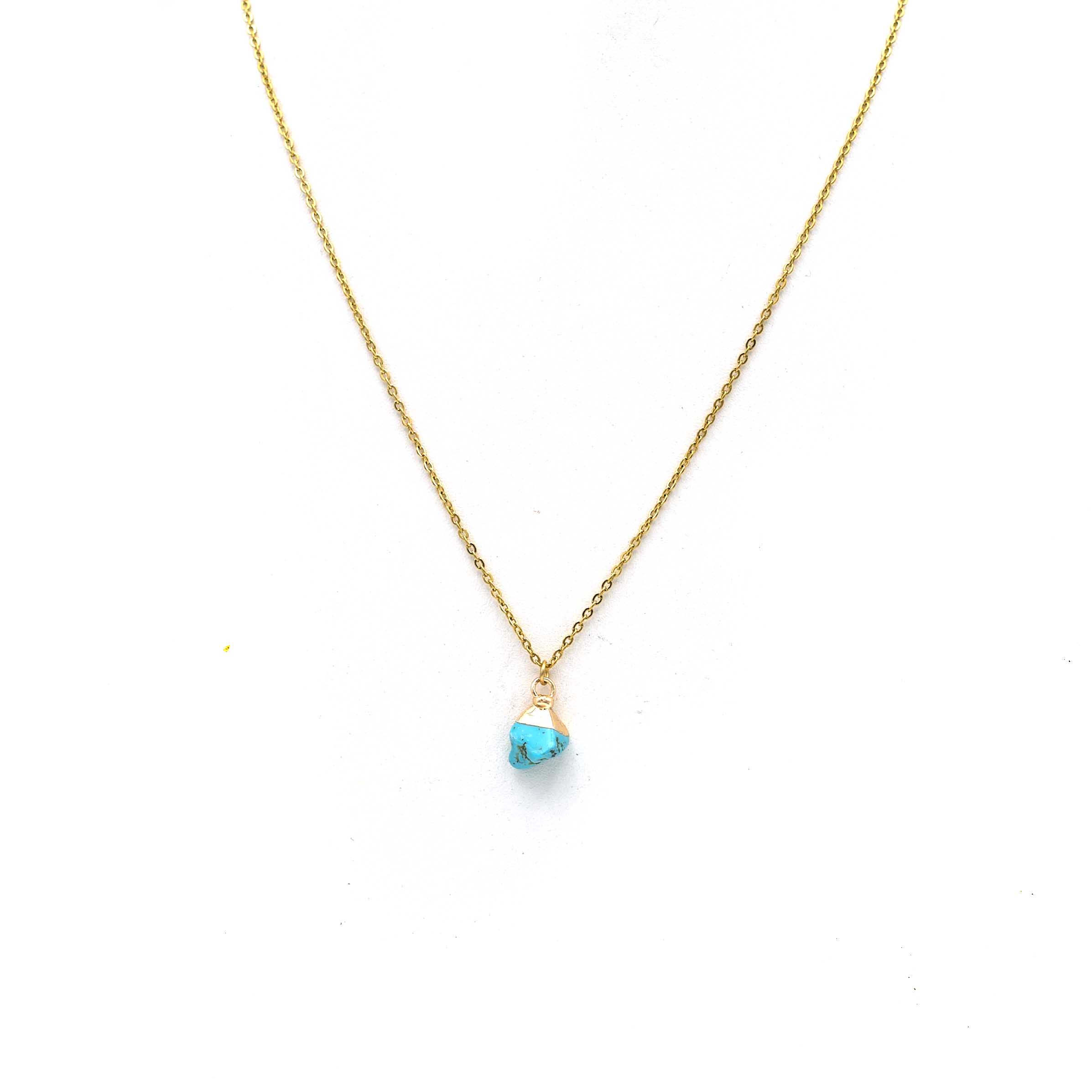 Collier Diamant Or Rose et Turquoise Lucky Move | 11649-PG