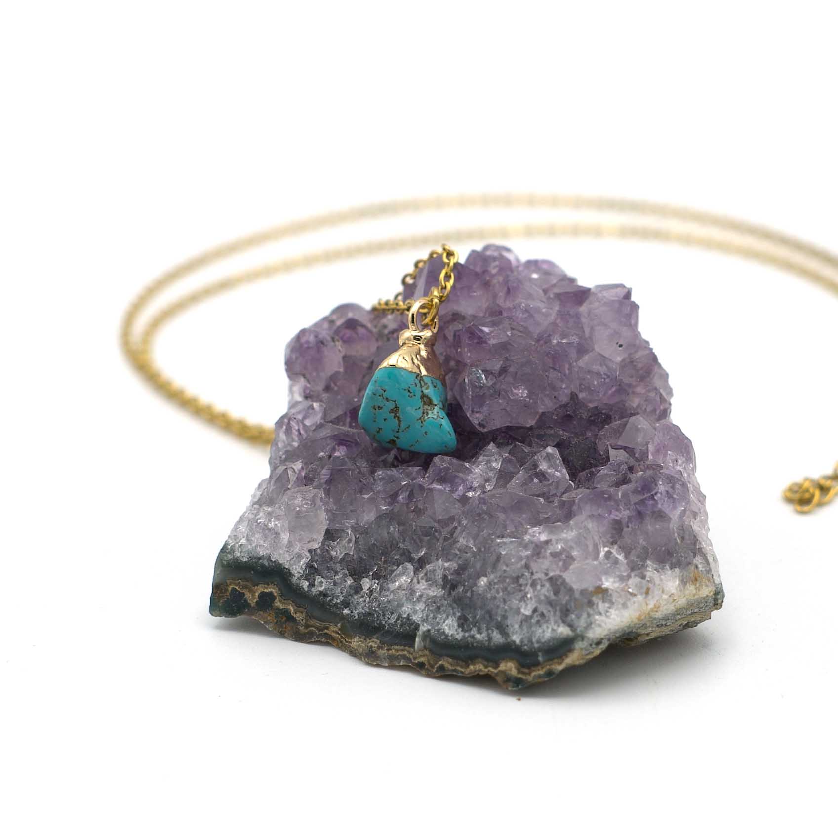 Collier Vintage En Pierres Naturelles (émeraude, Améthyste) - Fermoir à Vis - état Parfait