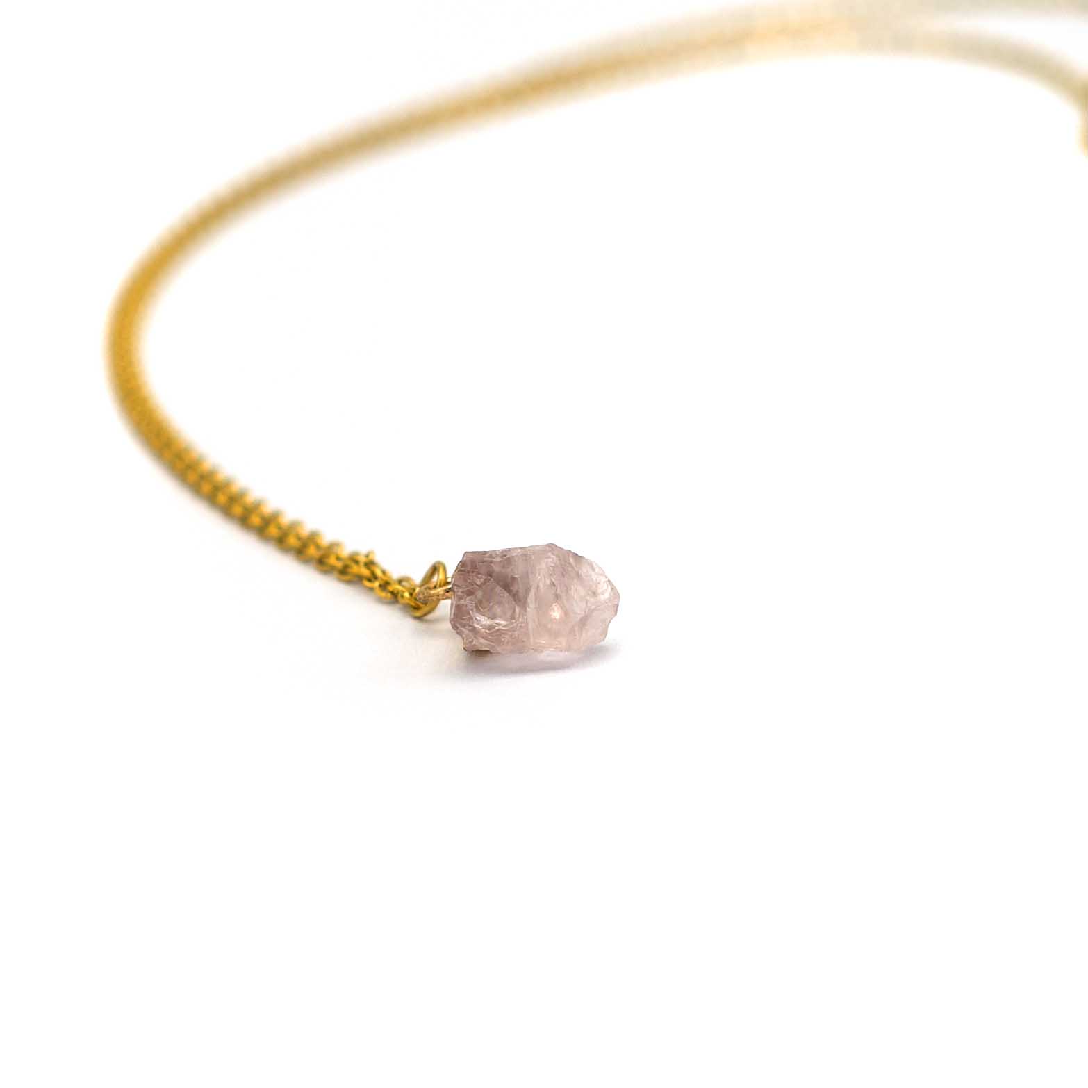 Collier En Perles De Pierre Naturelle - Chaîne Acier Inoxydable Doré 50 Cm - Création Artisanale Française - Plus De 40 Pierres Au Choix