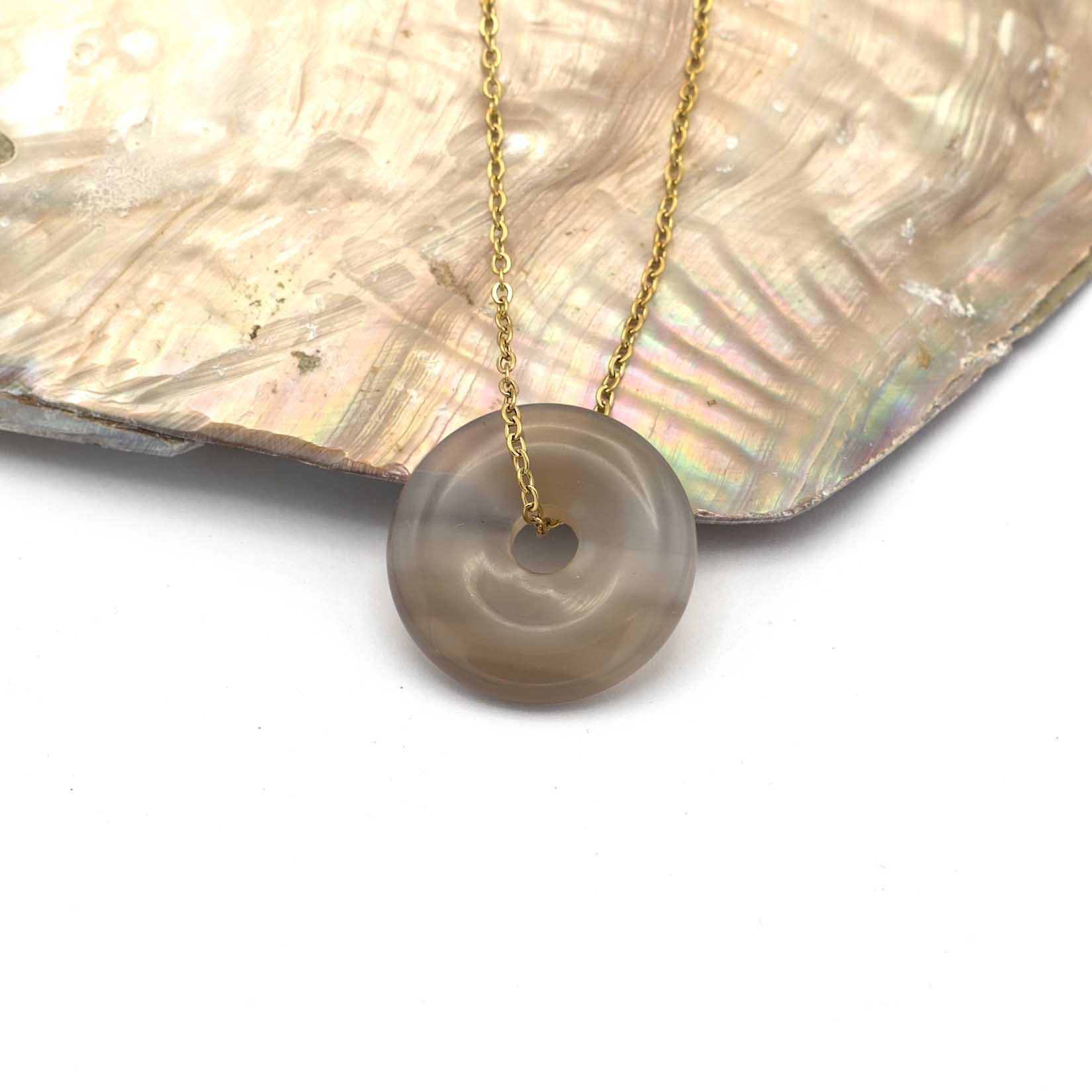 Pi Ou Donut En Aventurine Verte 30mm - Pierre Naturelle Pour Collection, Lithothérapie Ou Bijoux