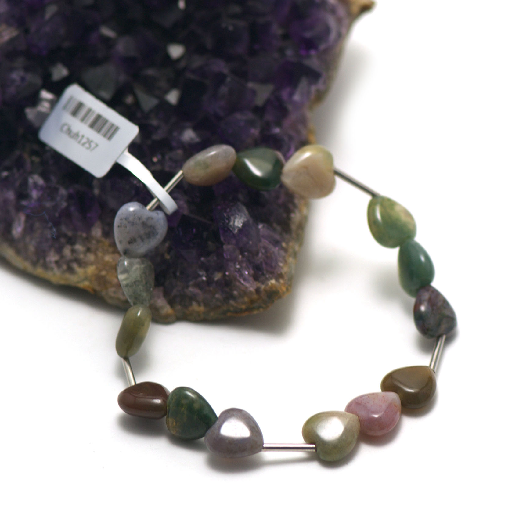Apprêt coeur  bracelet en pierre naturelle dagate mousse