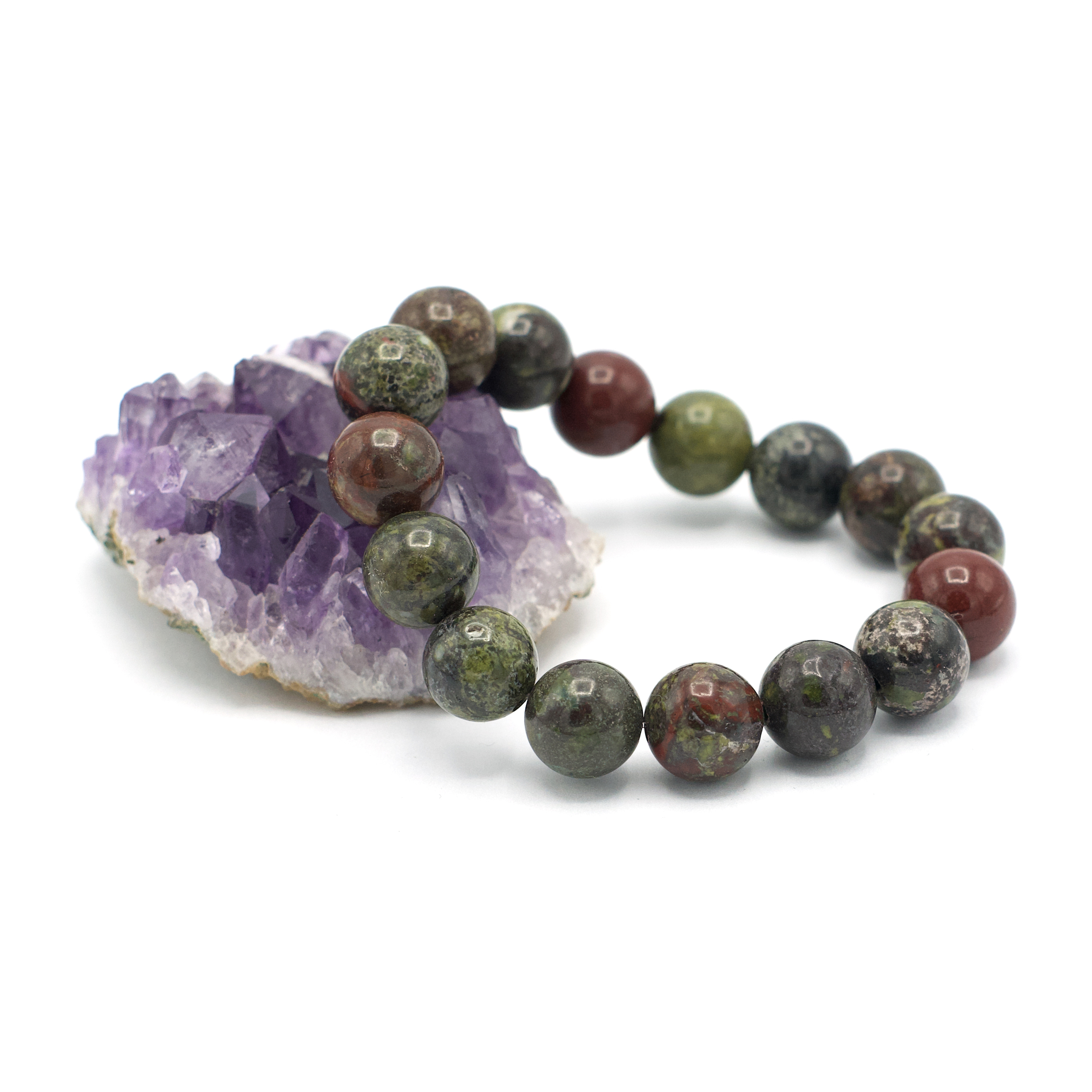 ronde 12 mm 2 bracelet en pierre naturelle de jaspe sang de dragon