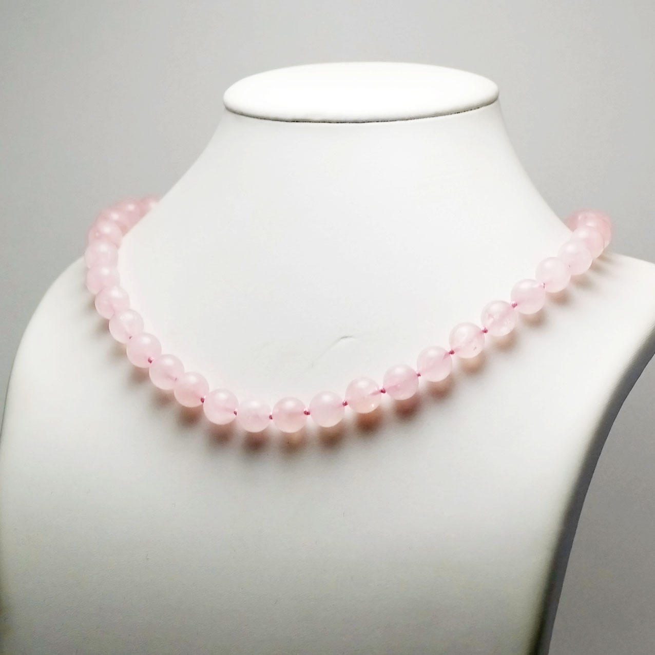 ronde 10 mm 4 collier pierre naturelle quartz rose