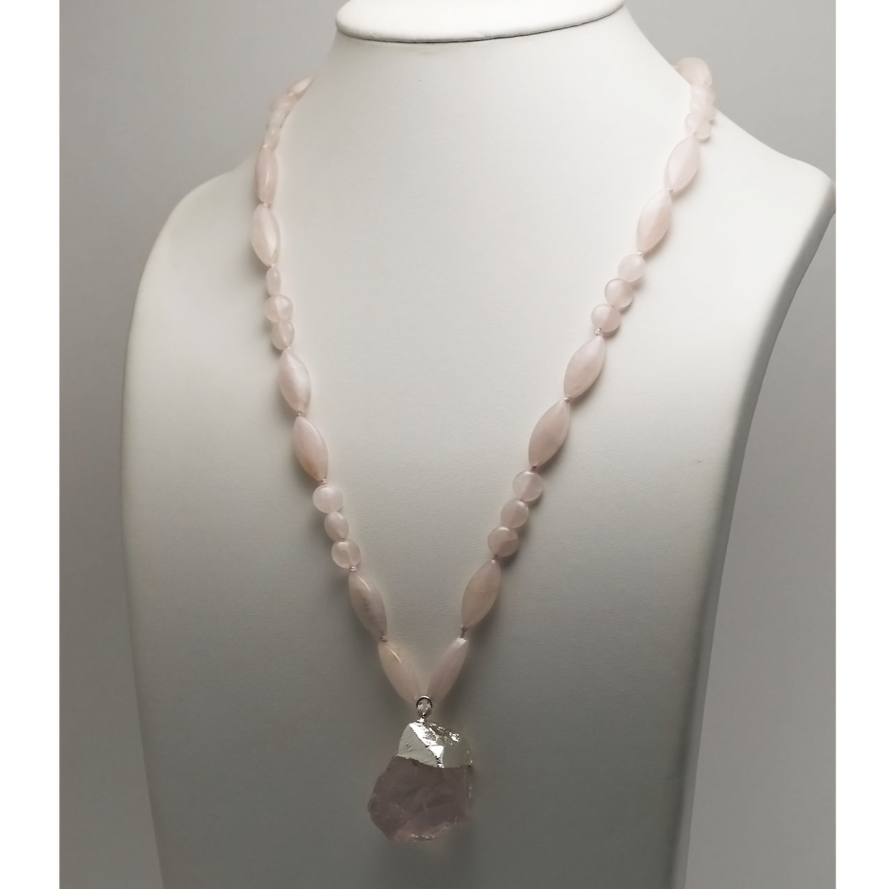 pendentif brut 5 collier pierre naturelle quartz rose