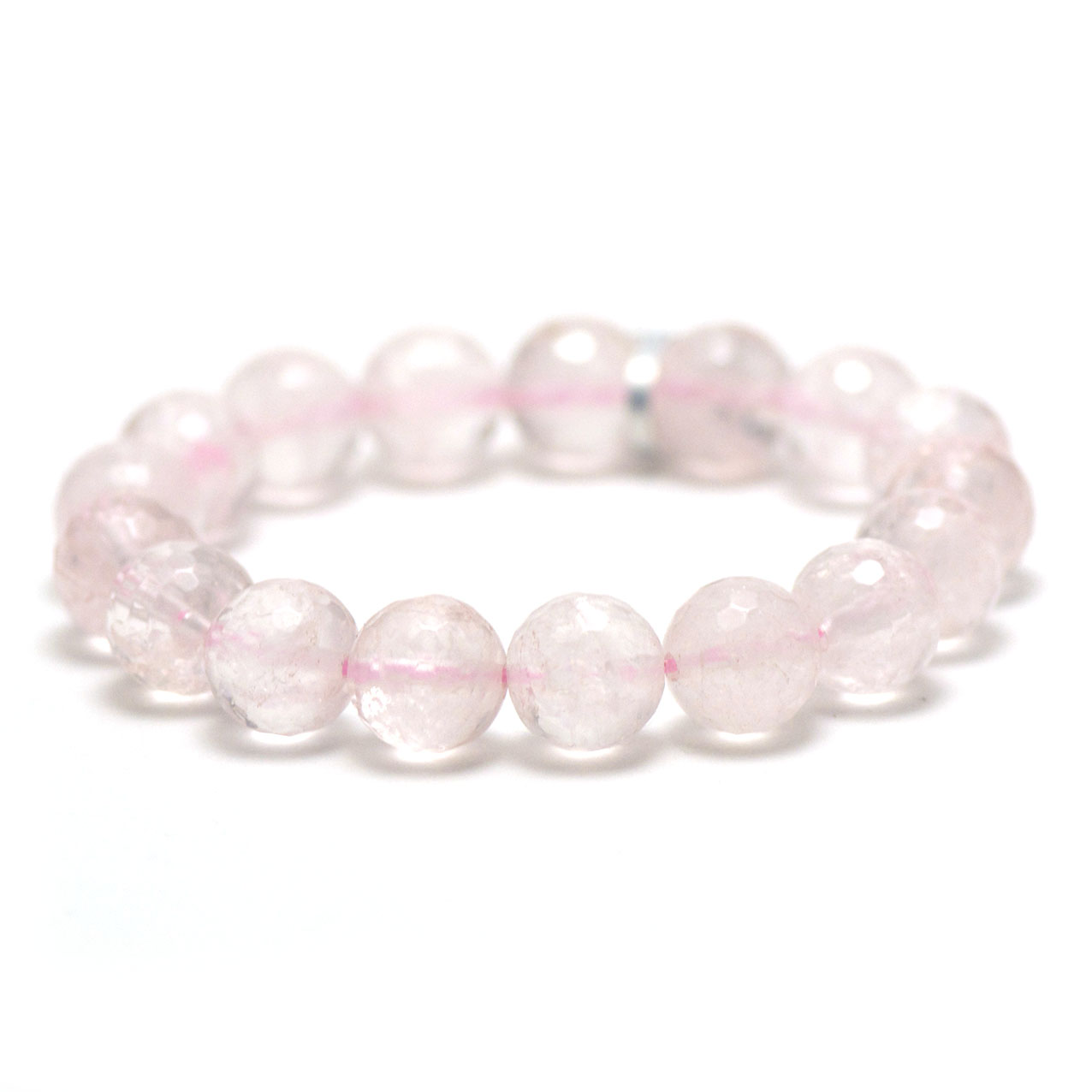 F ronde 12 mm 1 bracelet pierre naturelle quartz rose
