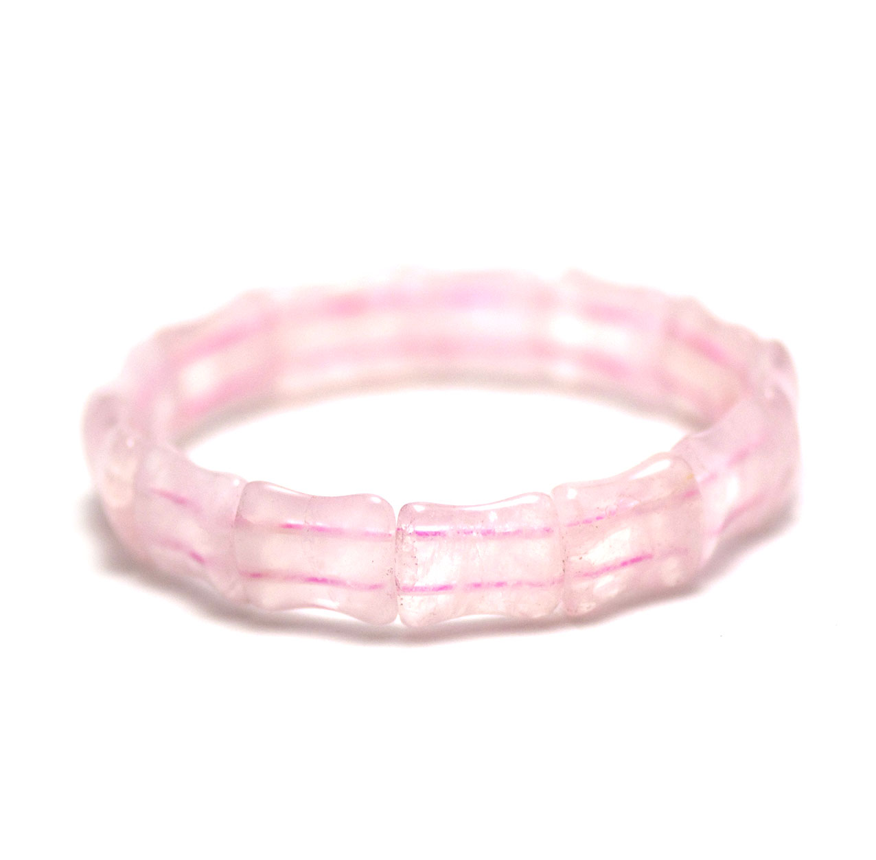 F bambou 1 bracelet pierre naturelle quartz rose