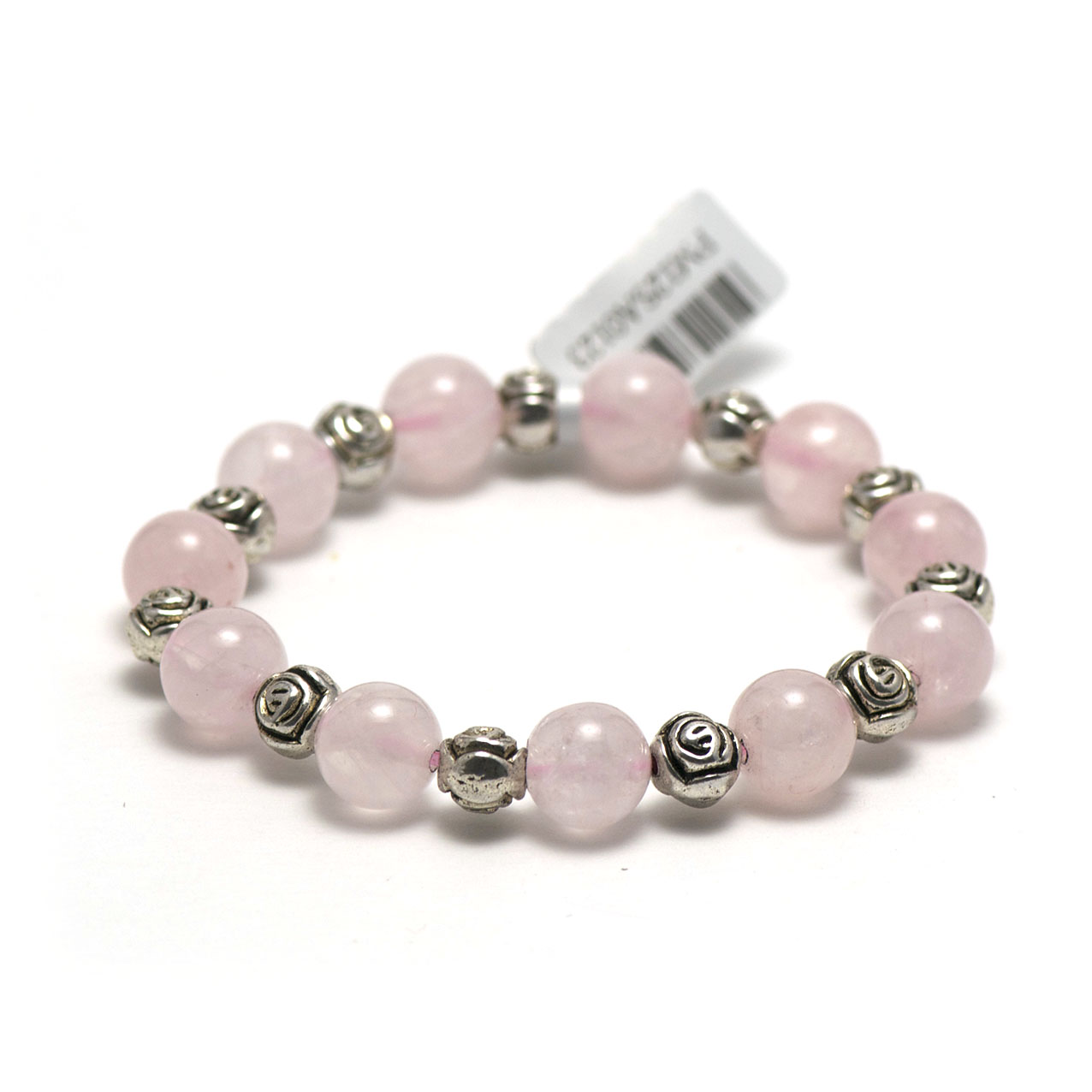 Apprêt ronde 10 mm 1 bracelet pierre naturelle quartz rose mini cube-perle ronde