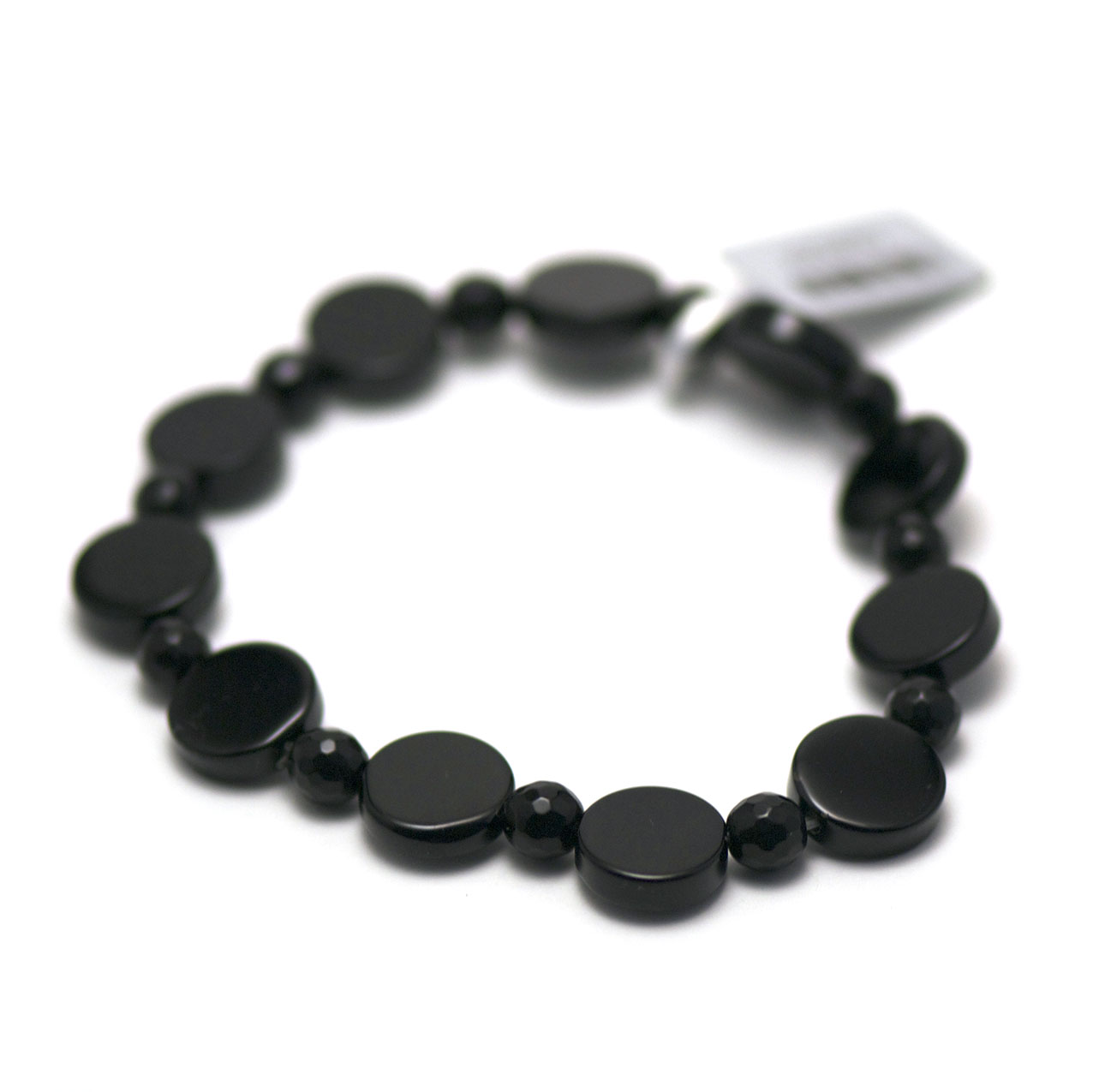 F palet rond - perle ronde 1 bracelet pierre neturelle onyx