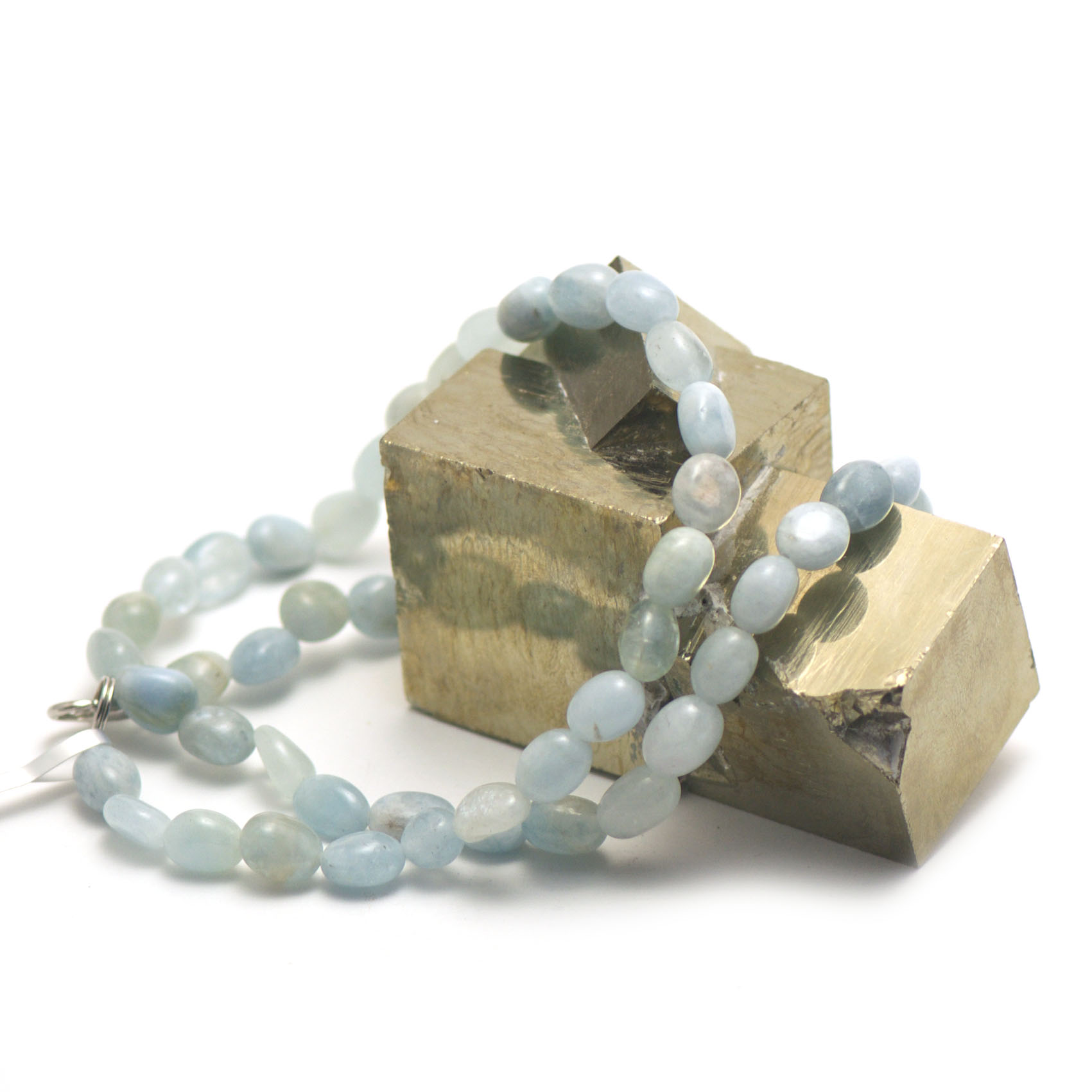 Perles En Pierre Aigue-Marine Naturelle - 8 Mm - Fil De 38 Cm - Pour Bijoux DIY