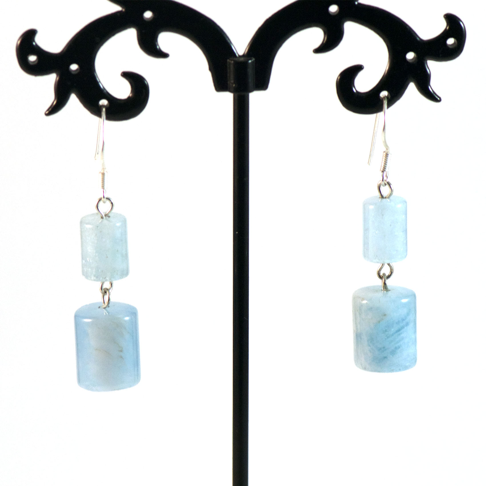 Pendentif et/ou Boucles d'oreilles Aigue Marine Pierre naturelle