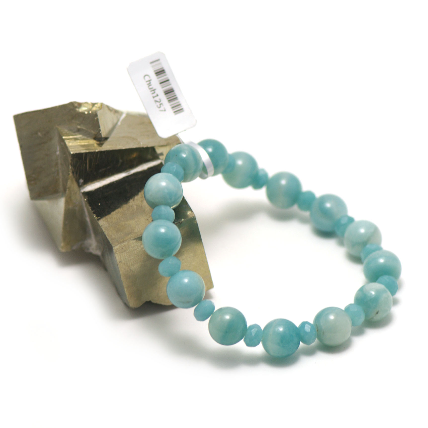 ronde 10 mm-rondelle facettée bracelet pierre naturelle d'amazonite