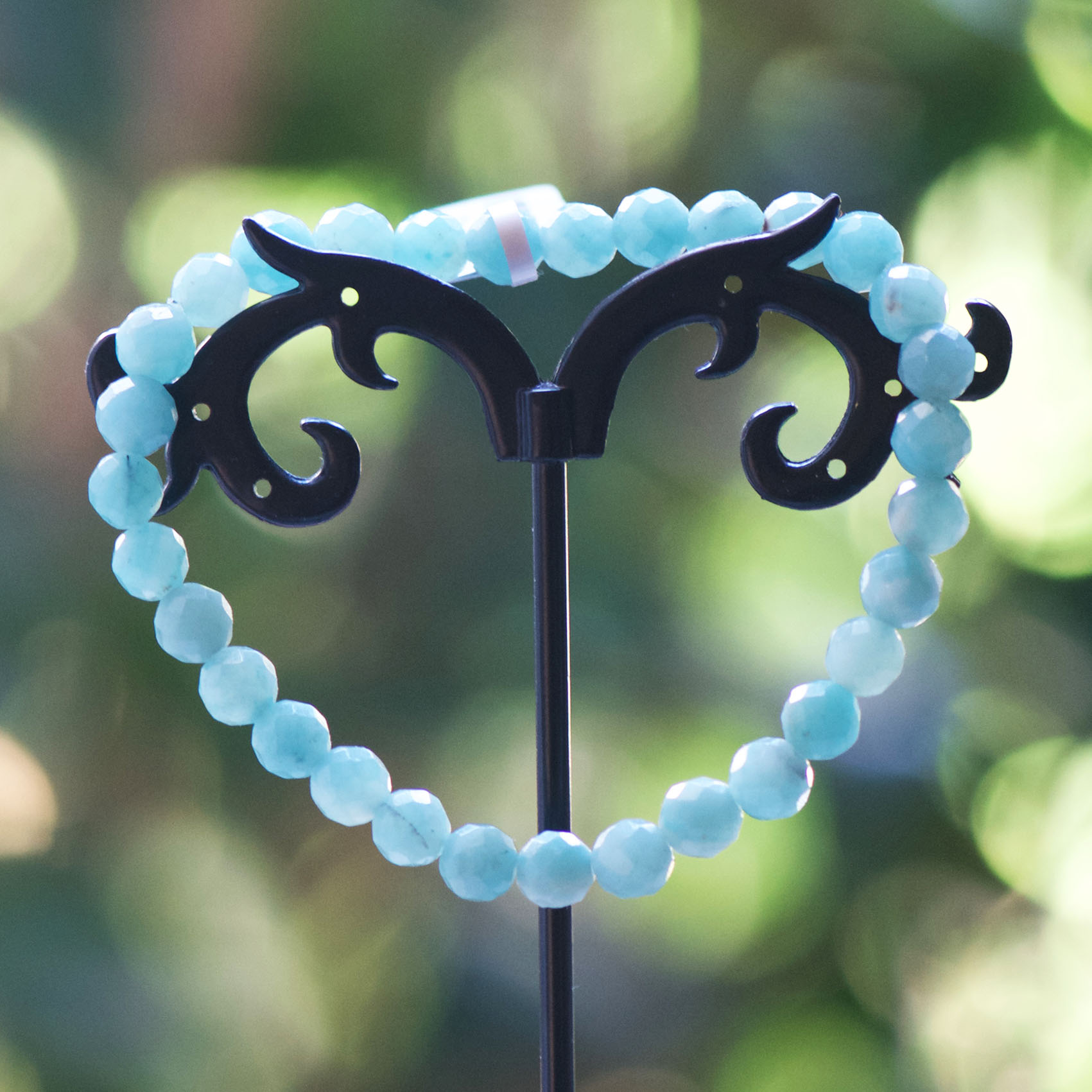 ronde facettée 6 mm 1 bracelet pierre naturelle damazonite