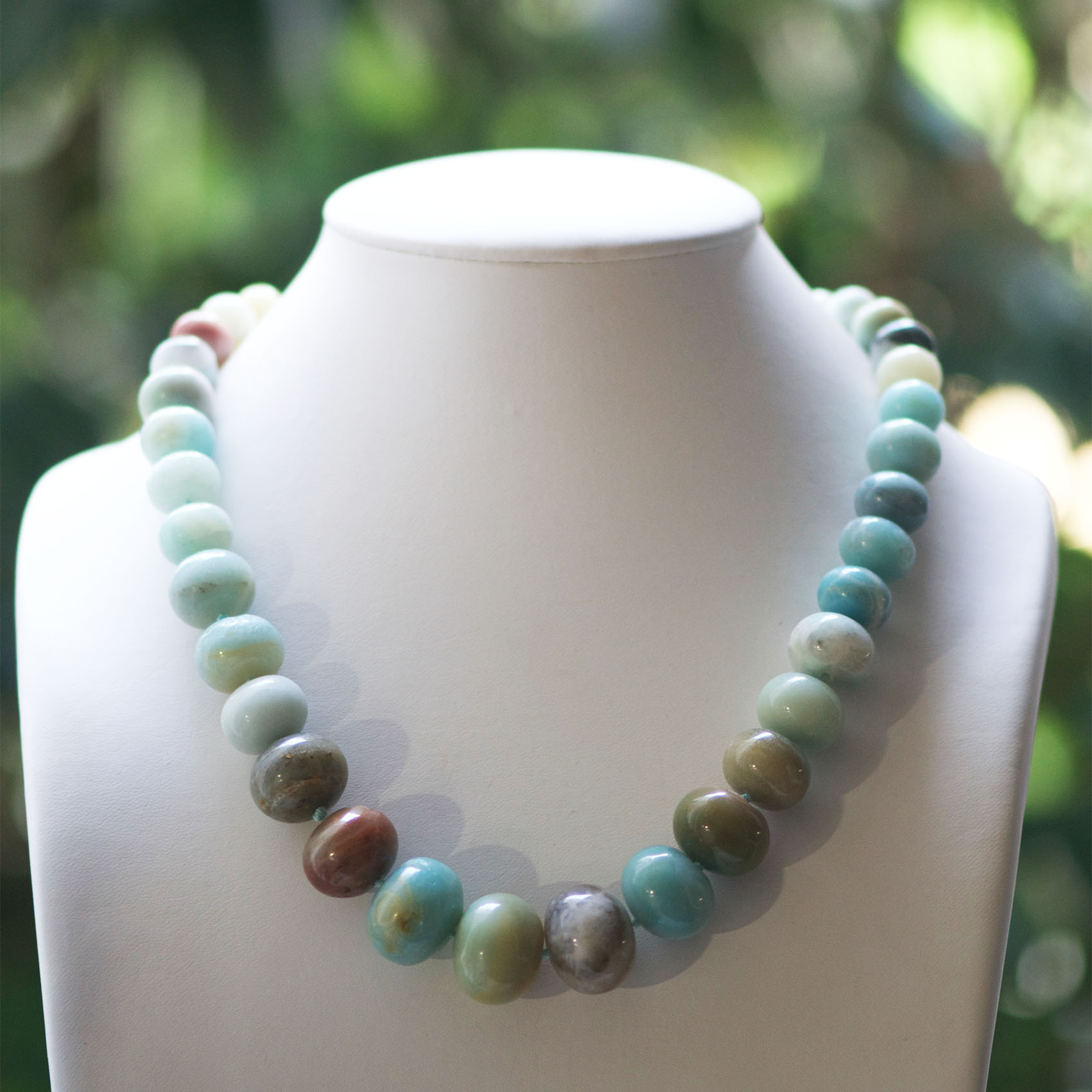 F rondelle chute 1 collier pierre naturelle amazonite brut