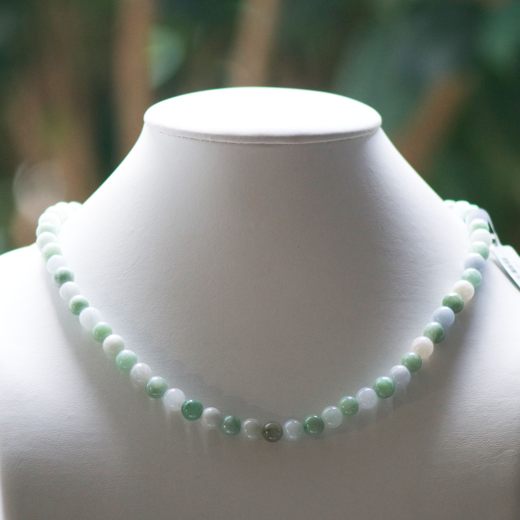 Long 16" 18" 24" 36" 48" 8 mm Vrai Blanc naturel jade perles rondes Collier AAA 