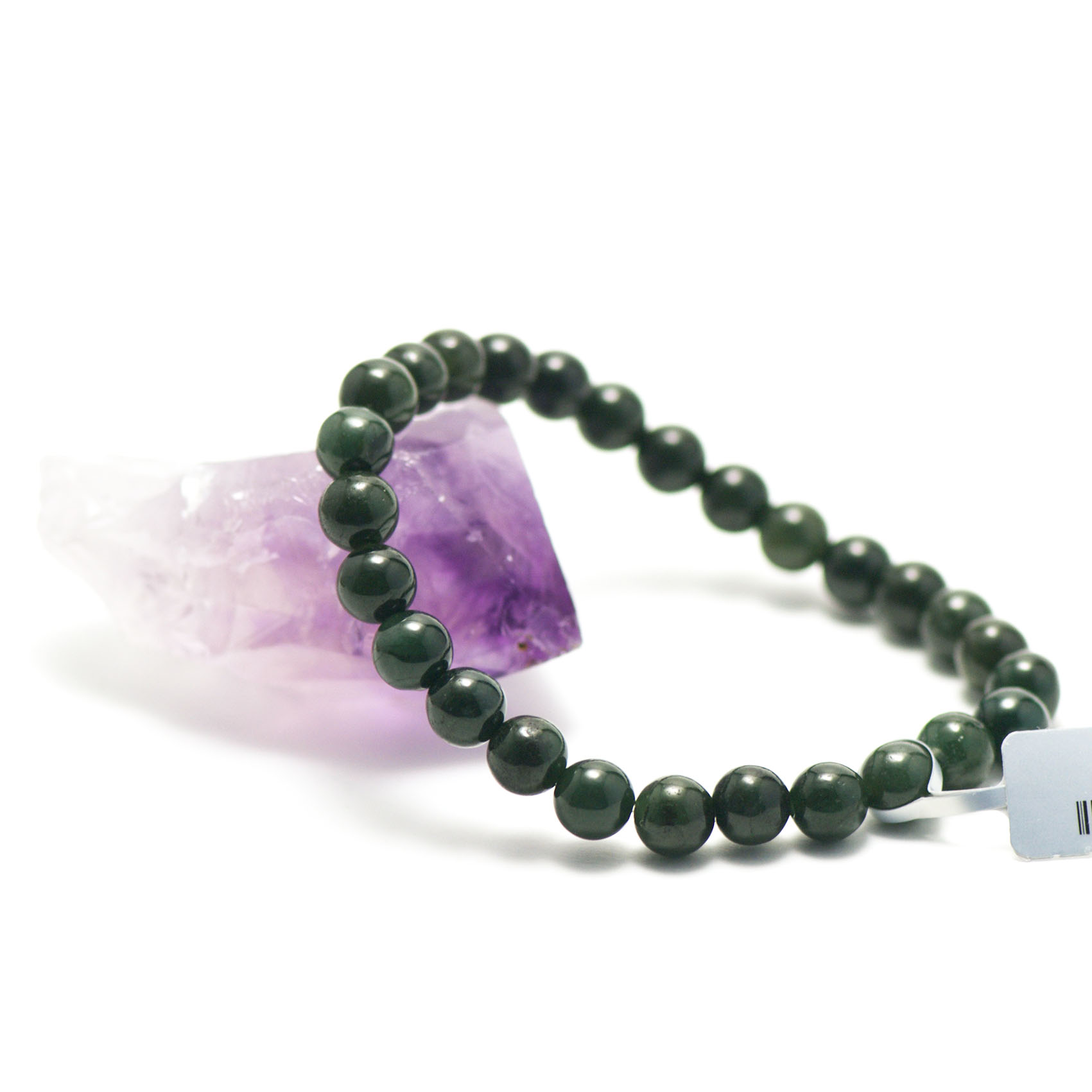 ronde 8 mm très foncé bracelet pierre naturelle de jade