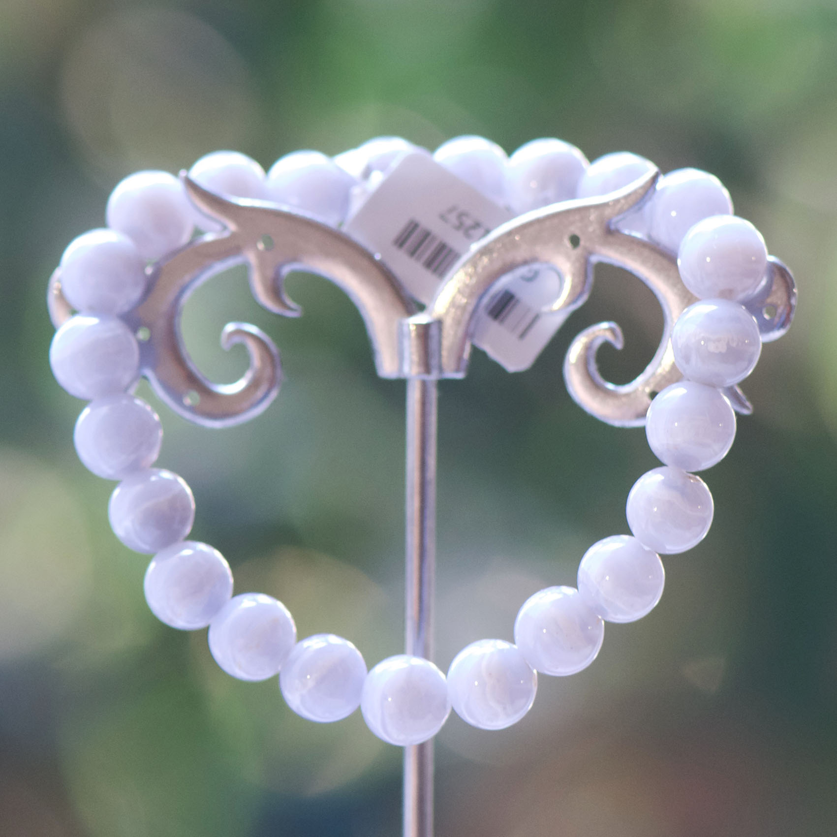 ronde 8 mm 1 bracelet en pierre naturelle de calcédoine