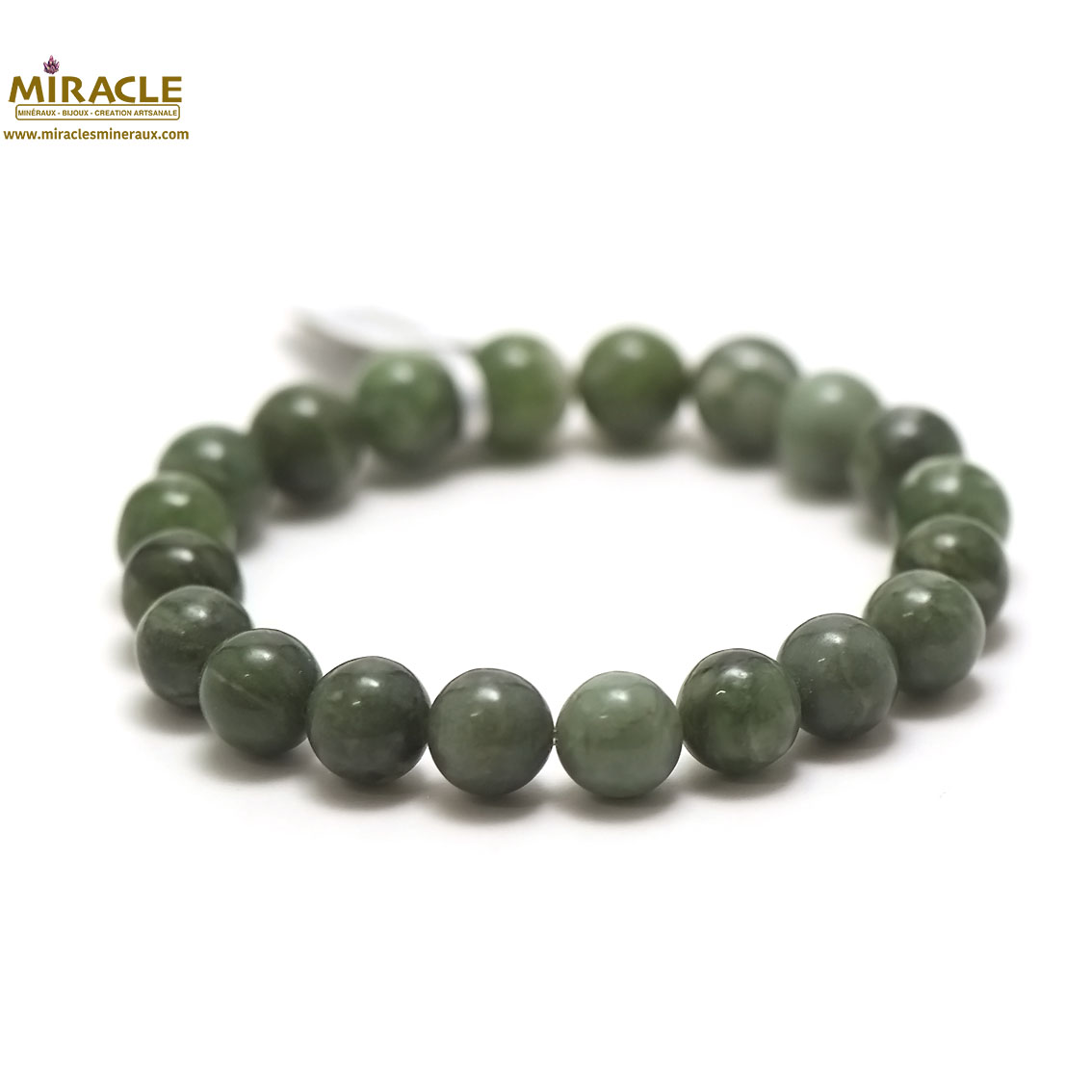 ronde 10 mm 1 bracelet en pierre naturelle de jade néphrite de canada
