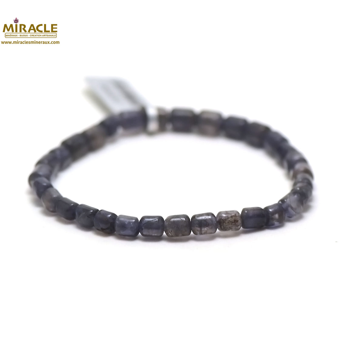 F tube bracelet pierre naturelle de iolite