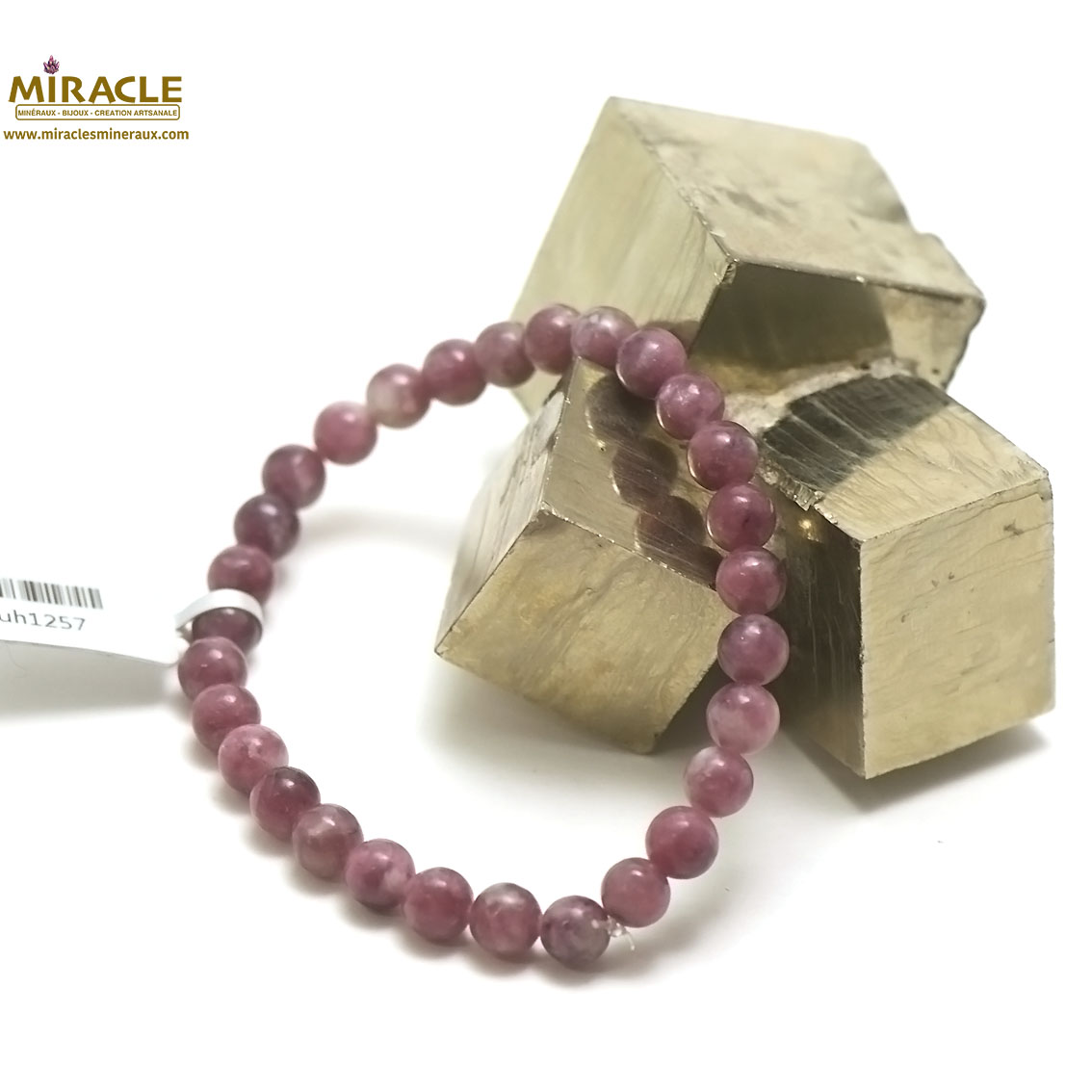 ronde 6 mm 1 bracelet en pierre naturelle de lépidolite