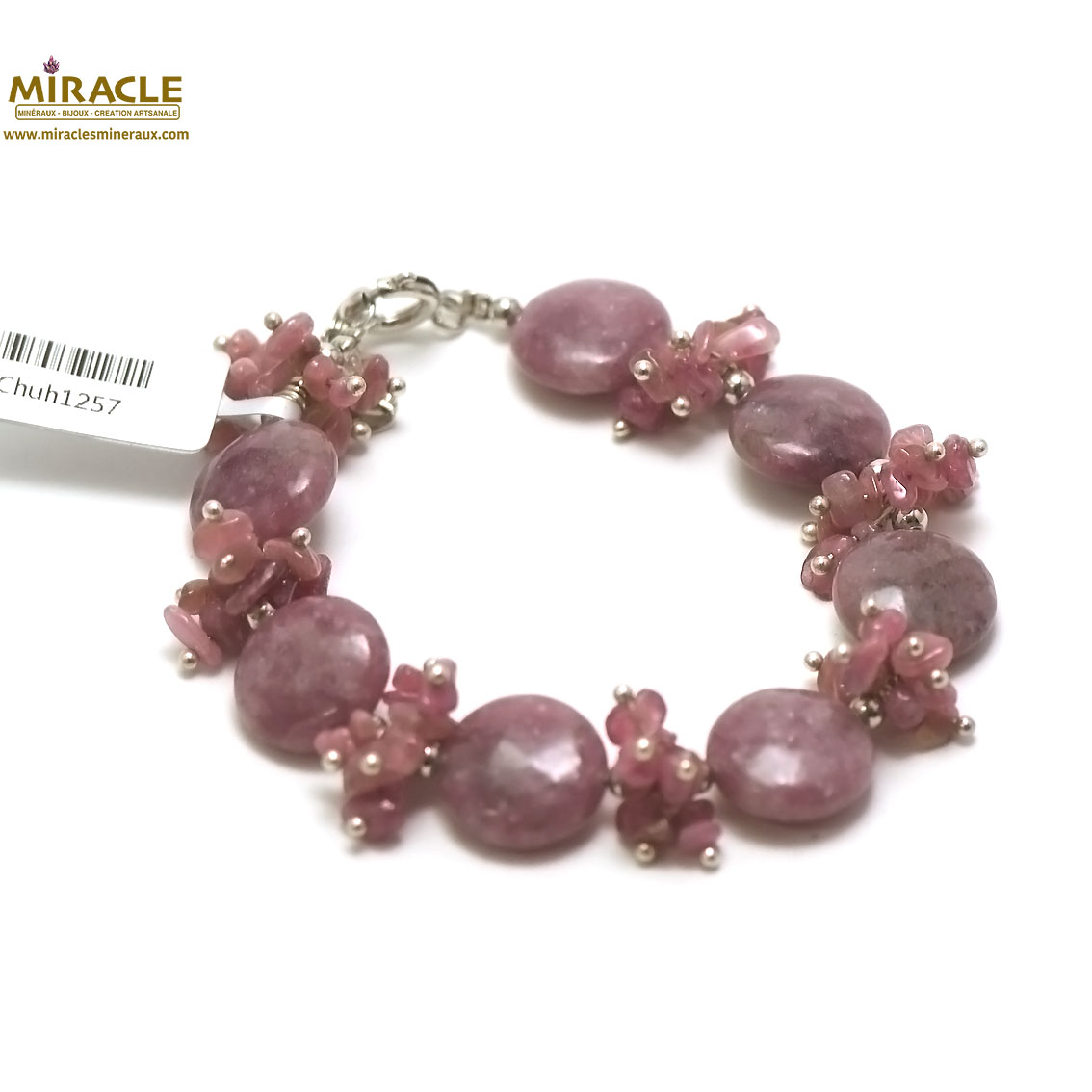 C grappe de raisin bracelet pierre naturelle de lépidolite