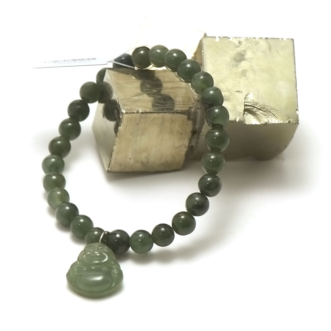 bracelet jade, pendentif bouddha, vert foncé