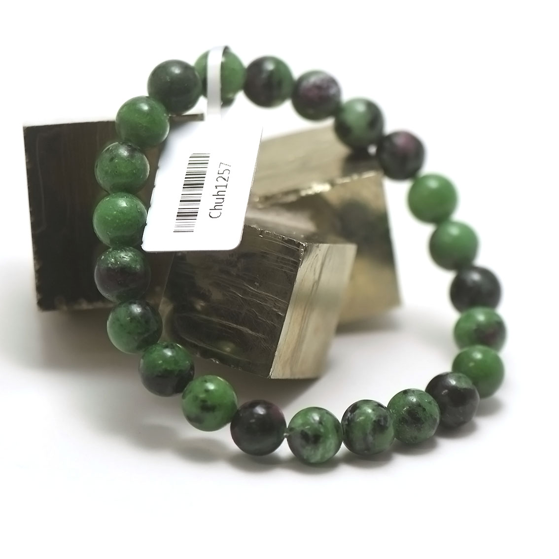 Bracciale In Rubino Su Zoïsite - Pietre Naturali 8 Mm - Gioiello Energetico Unisex Per Benessere, Vitalità E Armonia - Regalo Significativo
