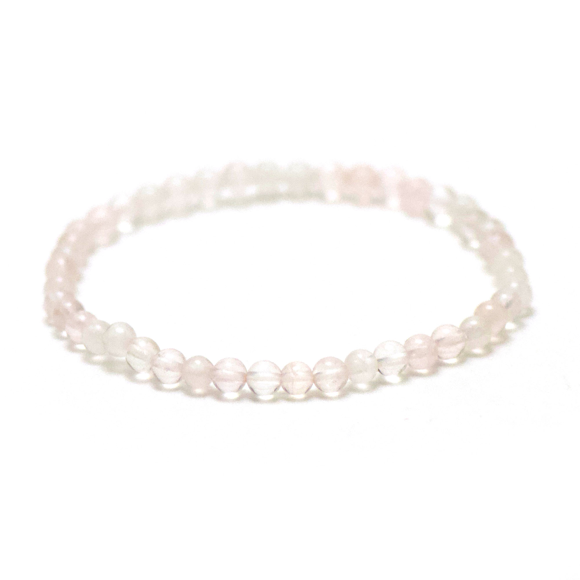 Ronde 4 mm bracelet pierre naturelle quartz rose