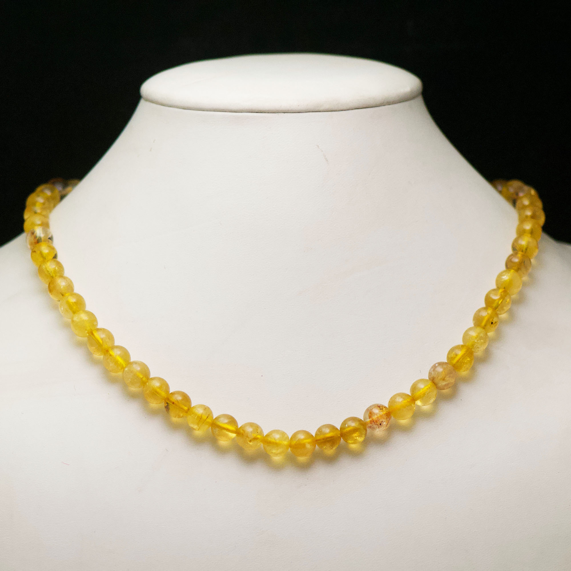 Bracelet De Cheville En Citrine Naturelle – Boules 4 Mm, Longueur ~20 Cm + Rallonge 5 Cm – Fait Main, Pierre Unique