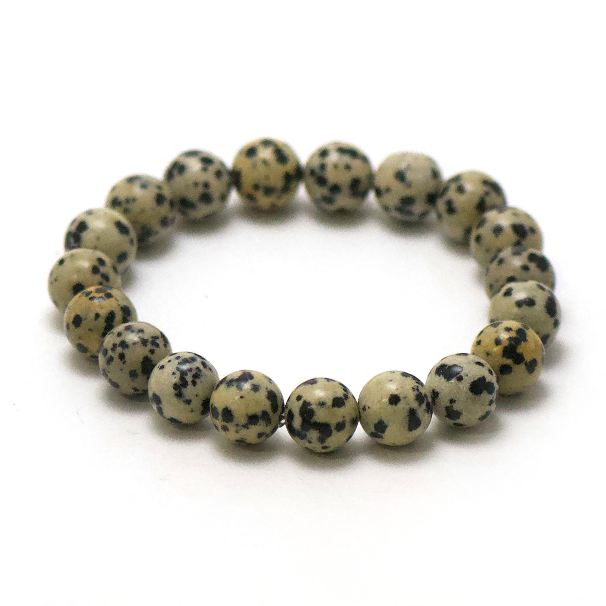 ronde 10 mm 1 bracelet en pierre naturelle de jaspe dalmatien