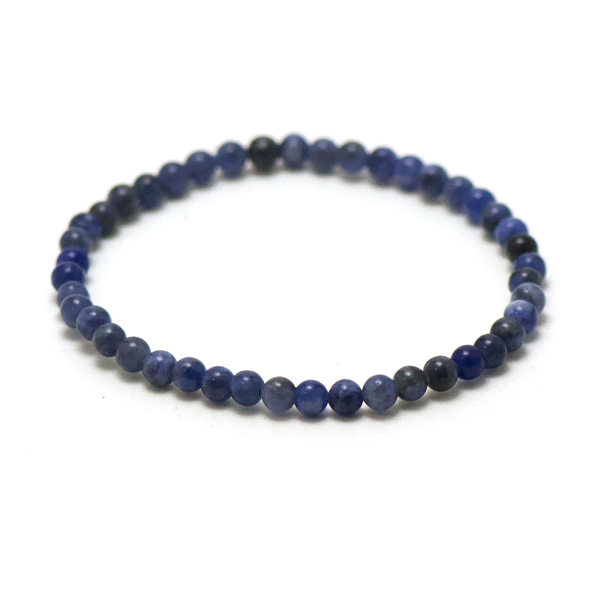 Miracles Minéraux Bracciale con perle rotonde da 4 mm, sottile e